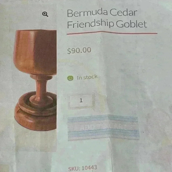 Hand Crafted Bermuda Ceder Friendship Goblet set of 4 - Picture 4 of 5